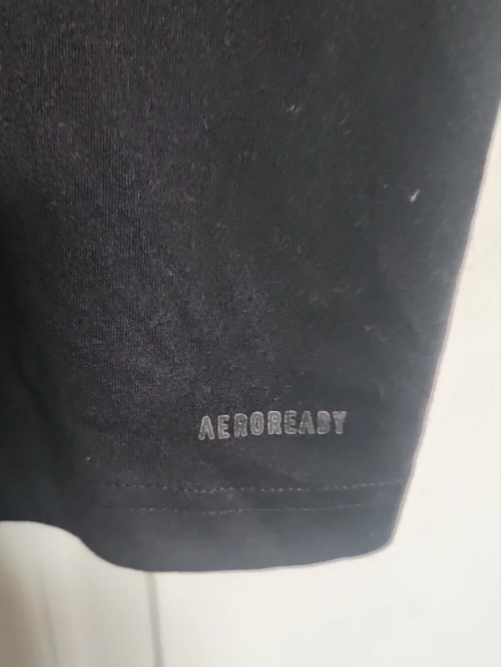 adidas Black Short-Sleeve Tee with White Shoulder Stripes